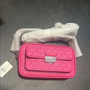 Michael Kors Pink Crossbody Bag with Signature Monogram